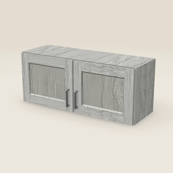 36" Wall Cabinet — 15" High, Double Door — Nova Light Grey, 3D picture