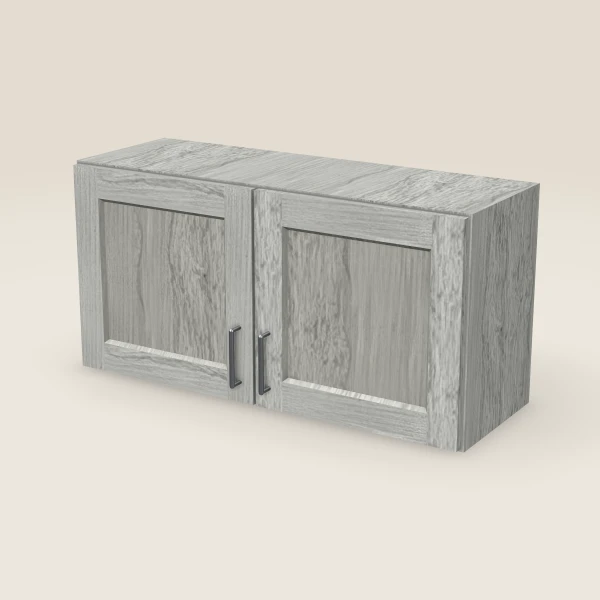 36" Wall Cabinet — 18" High, Double Door — Nova Light Grey, 3D picture