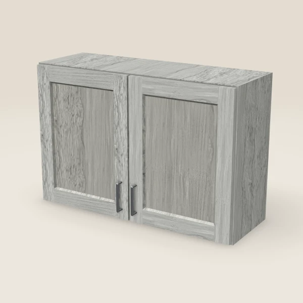 36" Wall Cabinet — 24" High, Double Door — Nova Light Grey, 3D picture