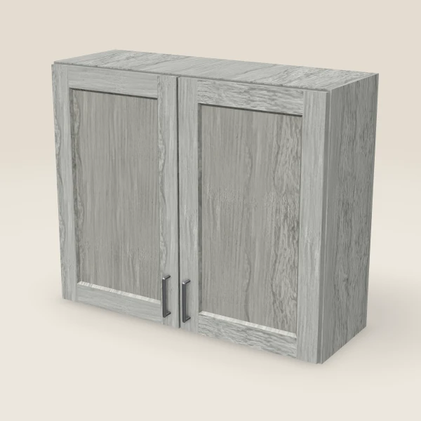 36" Wall Cabinet — 30" High, Double Door — Nova Light Grey, 3D picture