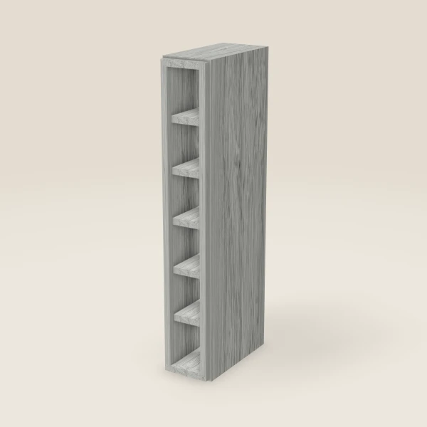 6" Wall Cube — 36" High, 6 Cubes — Nova Light Grey, 3D picture