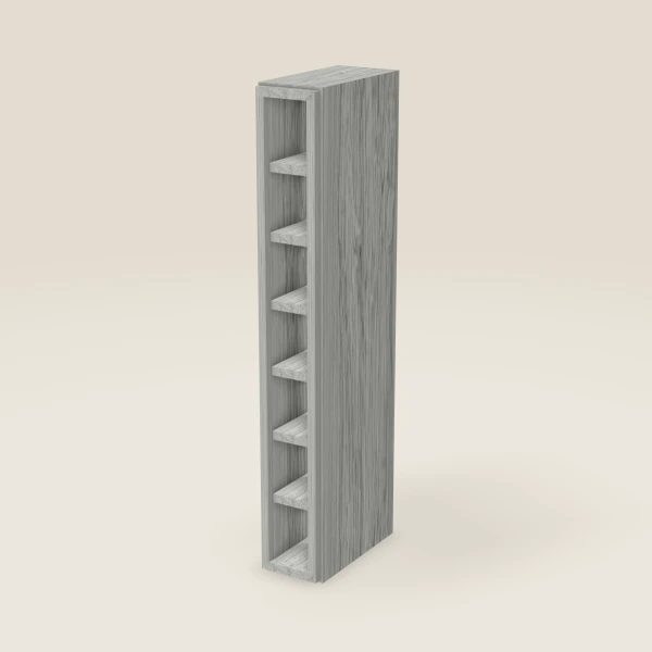 6" Wall Cube — 42" High, 7 Cubes — Nova Light Grey, 3D picture
