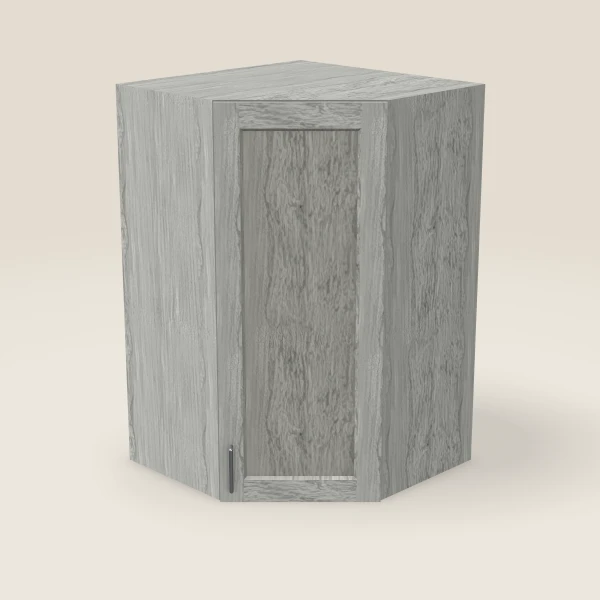 27" Wall Diagonal Corner — 42" High, 15" Deep — Nova Light Grey, 3D picture