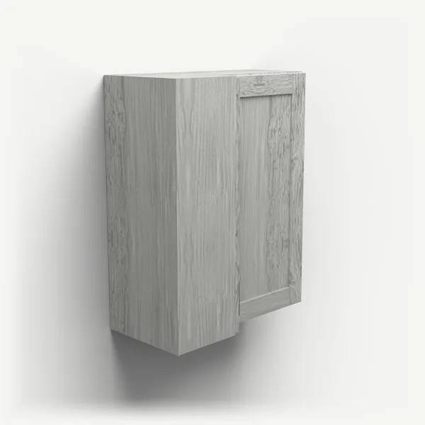 24" Wall Corner Cabinet, Bi-Fold Door — 30" High — Nova Light Grey, 3D picture