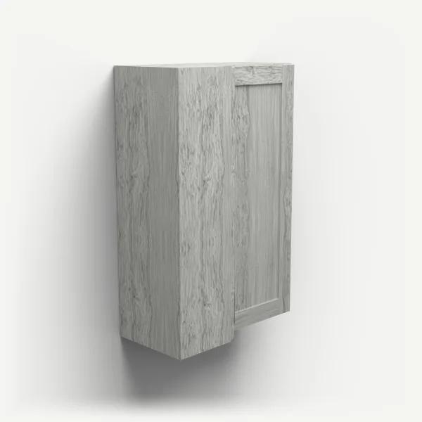 24" Wall Corner Cabinet, Bi-Fold Door — 36" High — Nova Light Grey, 3D picture