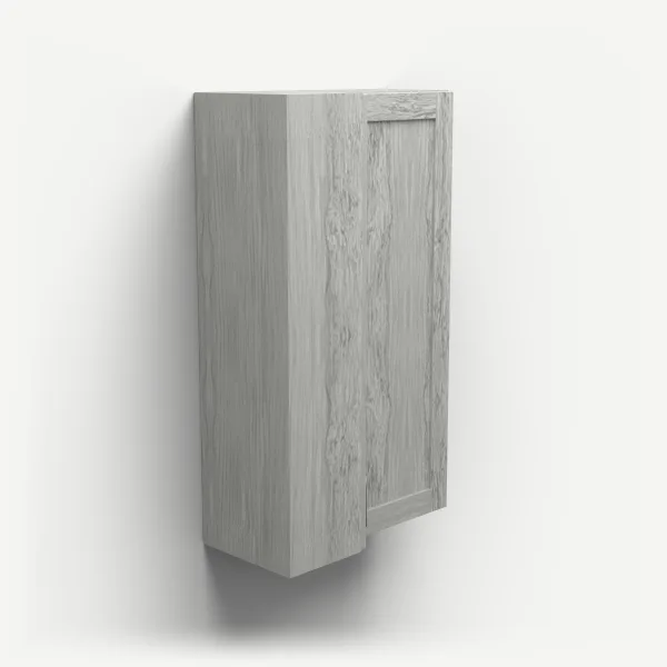 24" Wall Corner Cabinet, Bi-Fold Door — 42" High — Nova Light Grey, 3D picture