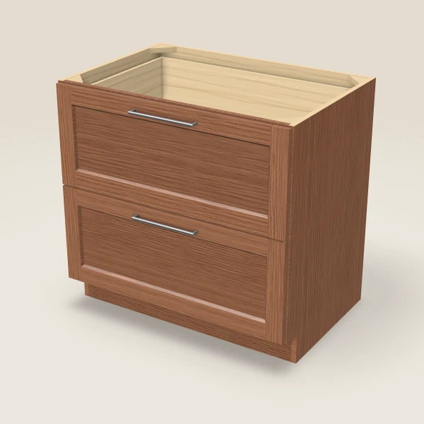 36" 2-Drawer Base — Woodland Brown, 3D picture