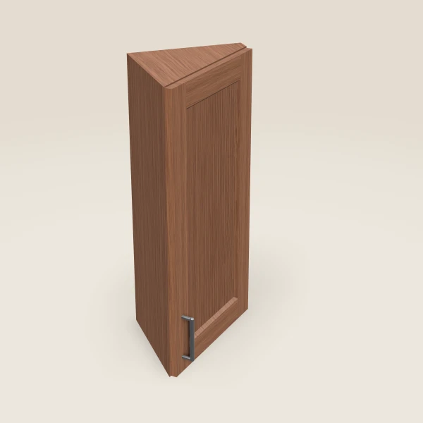 12" Wall End Angle Cabinet — 30" High — Woodland Brown, 3D picture