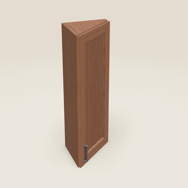 12" Wall End Angle Cabinet — 36" High — Woodland Brown, 3D picture