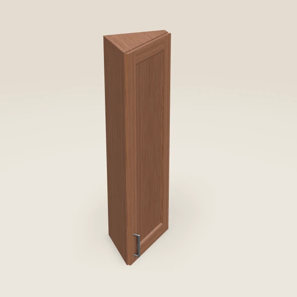 12" Wall End Angle Cabinet — 42" High — Woodland Brown, 3D picture