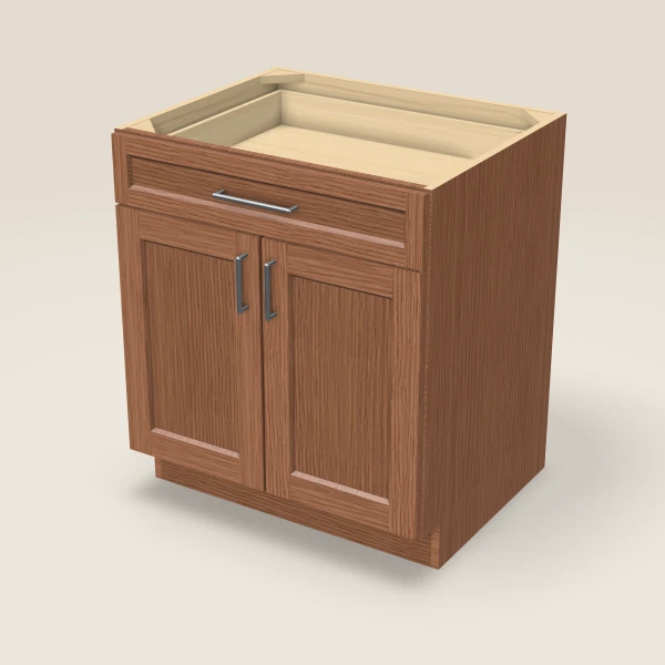 30" Base Cabinet — Double Door — Woodland Brown, 3D picture