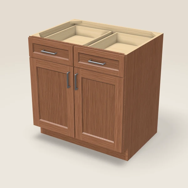 33" Base Cabinet — Double Door — Woodland Brown, 3D picture