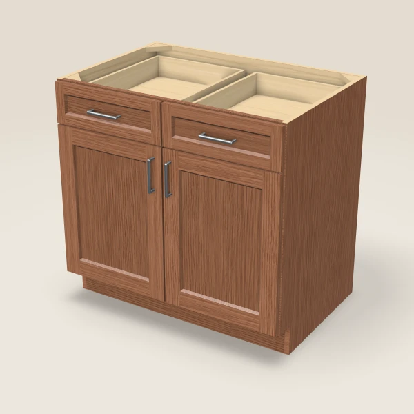 36" Base Cabinet — Double Door — Woodland Brown, 3D picture