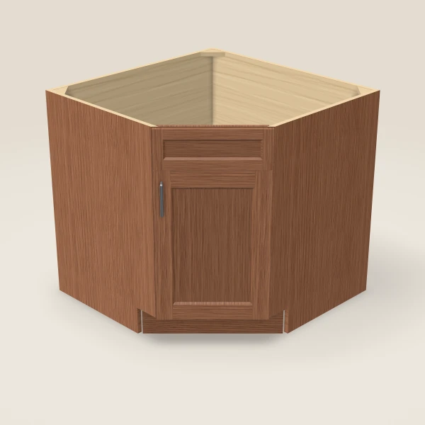 Diagonal Corner Sink Base — 36" — Woodland Brown, 3D picture