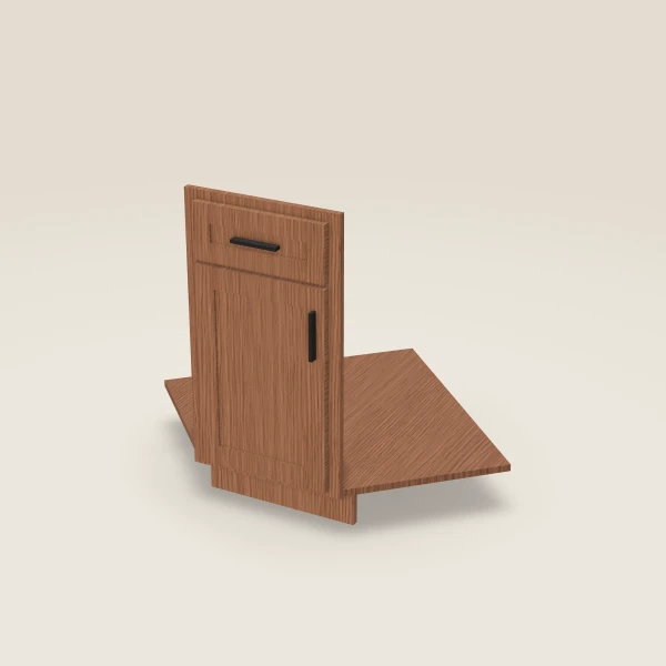 Diagonal Corner Sink Front Kit — 36", Not a Cabinet — Woodland Brown, 3D picture