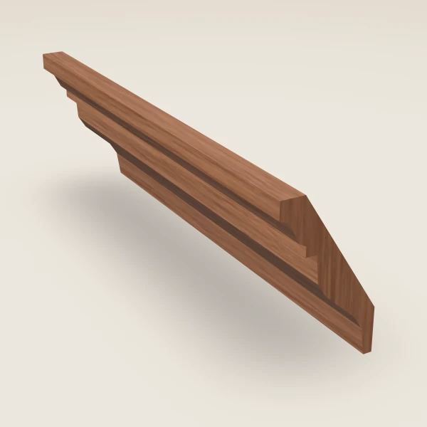 Classic Crown Molding — 4½" × 96" — Woodland Brown, 3D picture