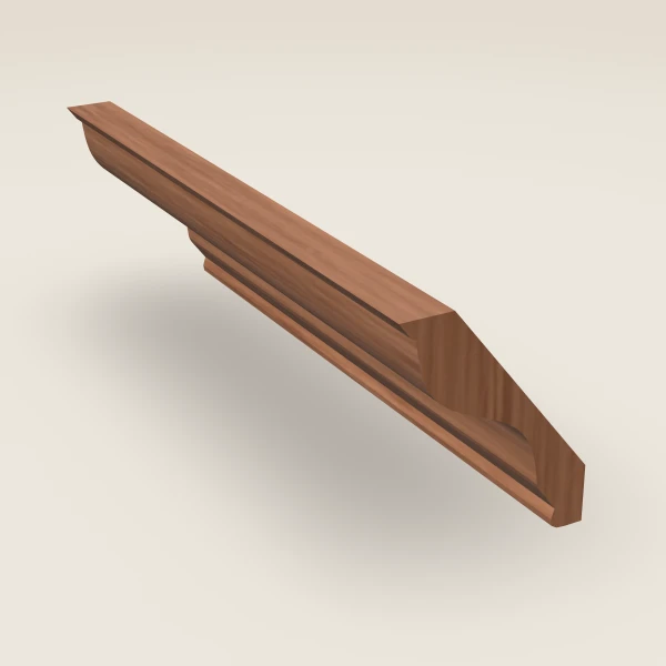 H-Profile Crown Molding — 4" × 96" — Woodland Brown, 3D picture