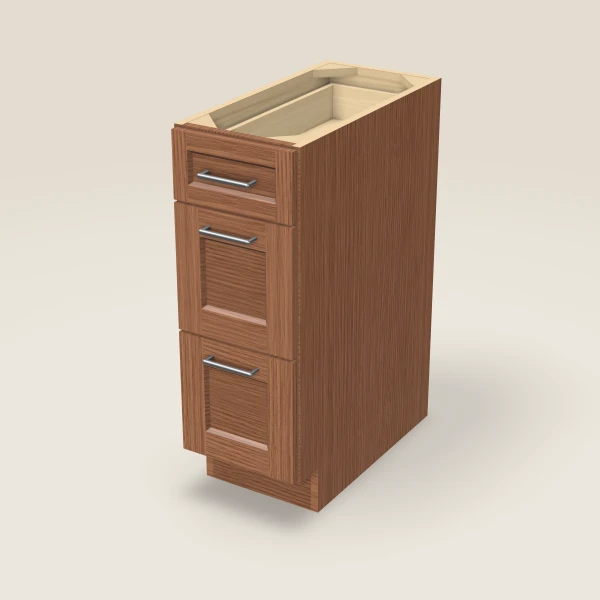 12" 3-Drawer Base — Woodland Brown, 3D picture