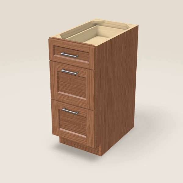 15" 3-Drawer Base — Woodland Brown, 3D picture