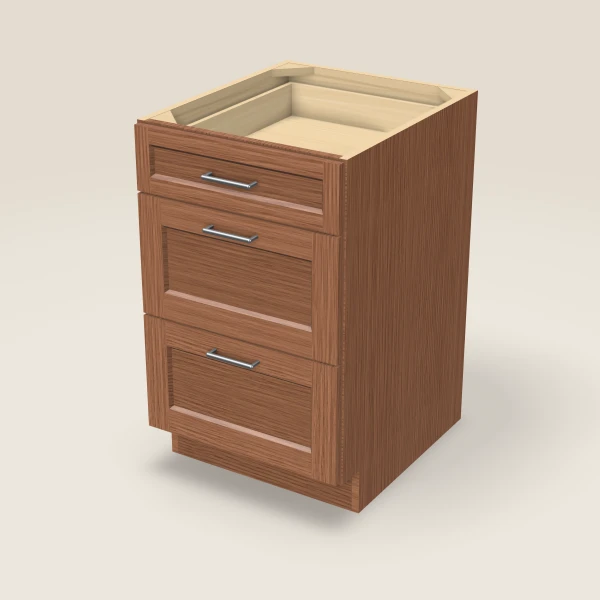 21" 3-Drawer Base — Woodland Brown, 3D picture