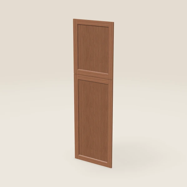 Wall Pantry End Decorative Door Set — for 84" Pantry, 2 doors: 23¾" × 29-5/16" and 23¾" × 49¼" — Woodland Brown, 3D picture