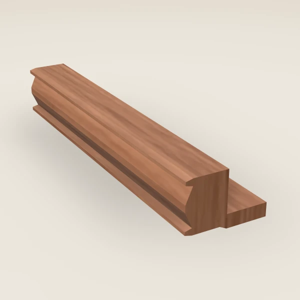 Light Rail Molding — 96" — Woodland Brown, 3D picture