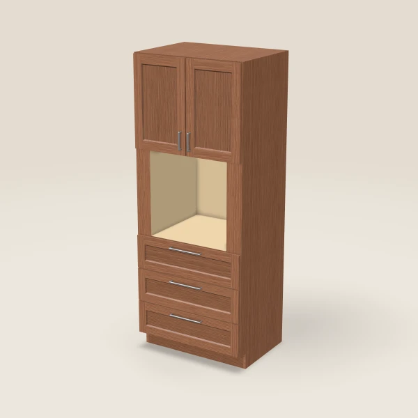 33" Oven Cabinet — 84" High — Woodland Brown, 3D picture