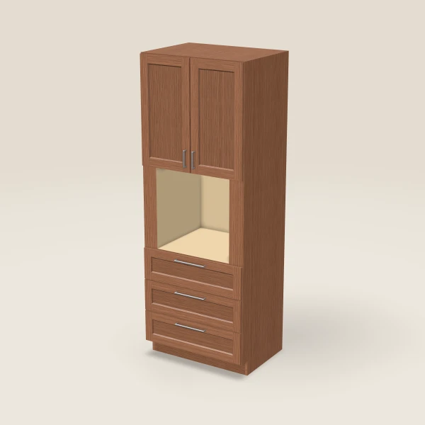 33" Oven Cabinet — 90" High — Woodland Brown, 3D picture