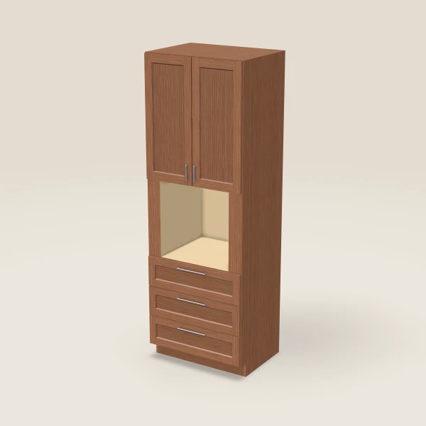 33" Oven Cabinet — 96" High — Woodland Brown, 3D picture