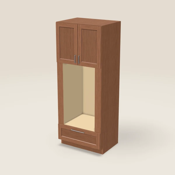 33" Oven Cabinet with Microwave Opening — 84" High — Woodland Brown, 3D picture