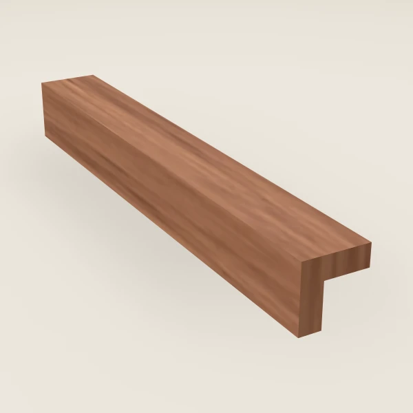 Moldura de esquina exterior — 8' — Woodland Brown, imagen en 3D