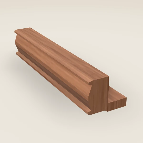 Tall Light Rail Molding — 96" — Woodland Brown, 3D picture