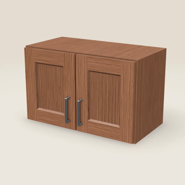 24" Wall Cabinet — 15" High, Double Door — Woodland Brown, 3D picture