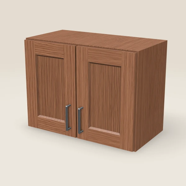 24" Wall Cabinet — 18" High, Double Door — Woodland Brown, 3D picture