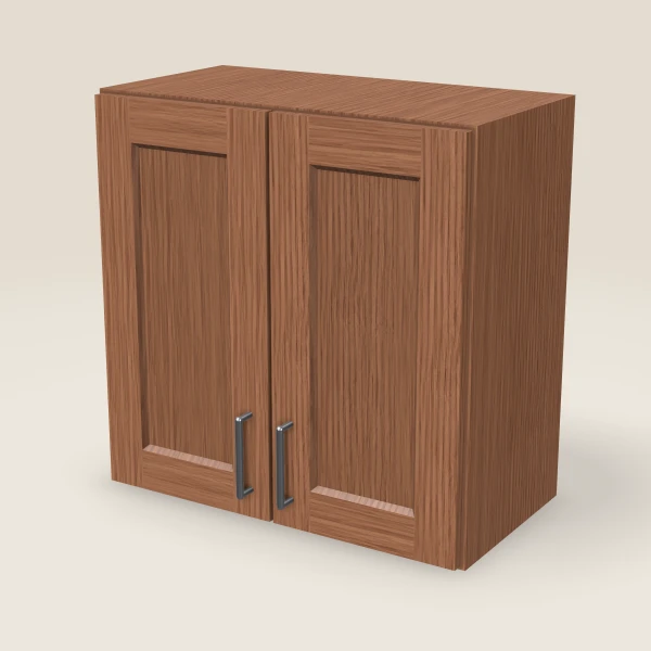 24" Wall Cabinet — 24" High, Double Door — Woodland Brown, 3D picture