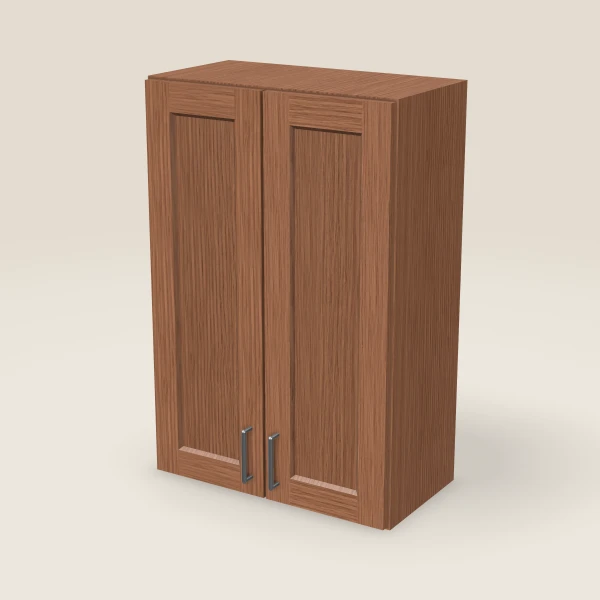 24" Wall Cabinet — 36" High, Double Door — Woodland Brown, 3D picture