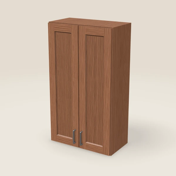 24" Wall Cabinet — 42" High, Double Door — Woodland Brown, 3D picture