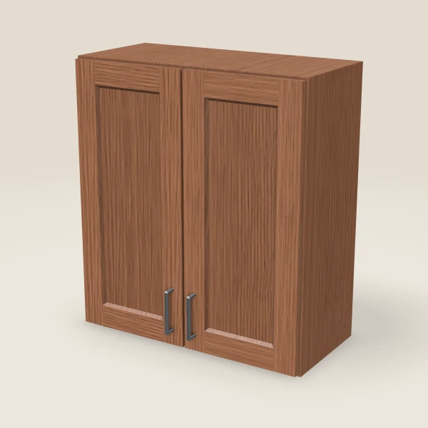 27" Wall Cabinet — 30" High, Double Door — Woodland Brown, 3D picture