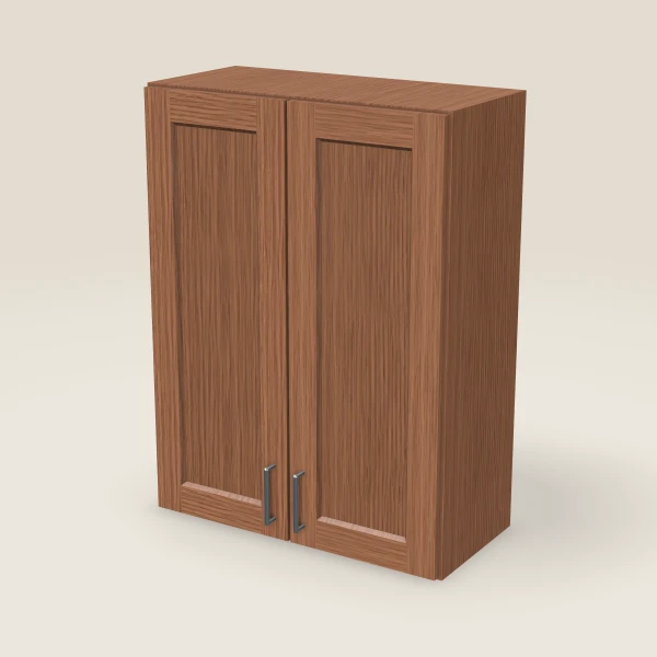 27" Wall Cabinet — 36" High, Double Door — Woodland Brown, 3D picture