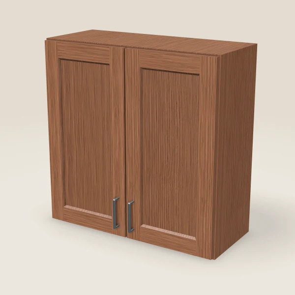30" Wall Cabinet — 30" High, Double Door — Woodland Brown, 3D picture