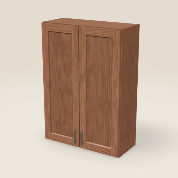 30" Wall Cabinet — 42" High, Double Door — Woodland Brown, 3D picture
