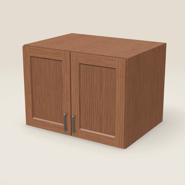 33" Wall Cabinet — 24" High, 24" Deep, Double Door — Woodland Brown, 3D picture