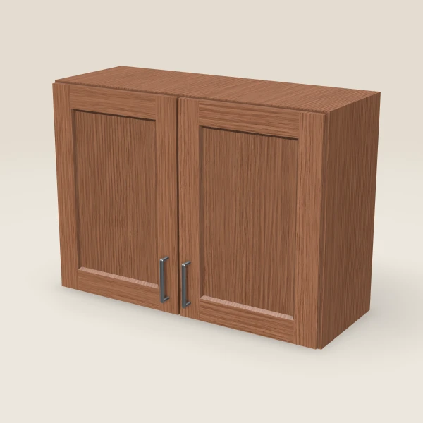 33" Wall Cabinet — 24" High, Double Door — Woodland Brown, 3D picture
