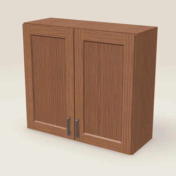 33" Wall Cabinet — 30" High, Double Door — Woodland Brown, 3D picture
