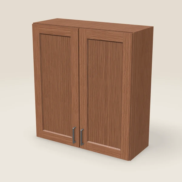 33" Wall Cabinet — 36" High, Double Door — Woodland Brown, 3D picture
