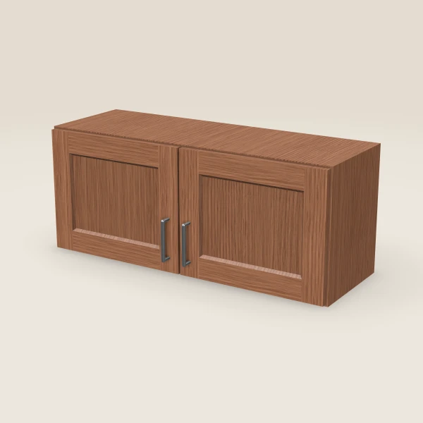 36" Wall Cabinet — 15" High, Double Door — Woodland Brown, 3D picture