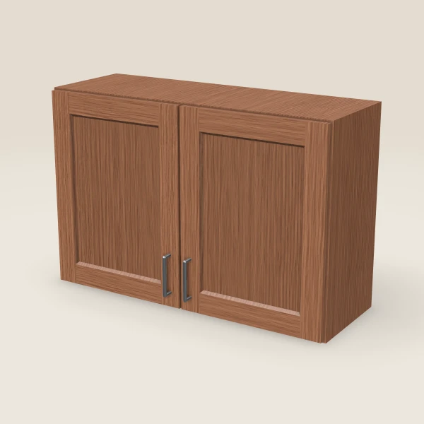 36" Wall Cabinet — 24" High, Double Door — Woodland Brown, 3D picture