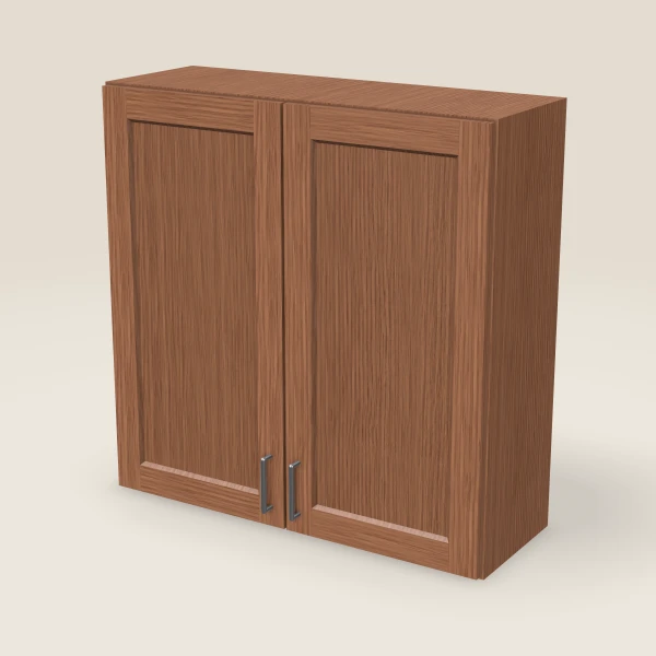 36" Wall Cabinet — 36" High, Double Door — Woodland Brown, 3D picture
