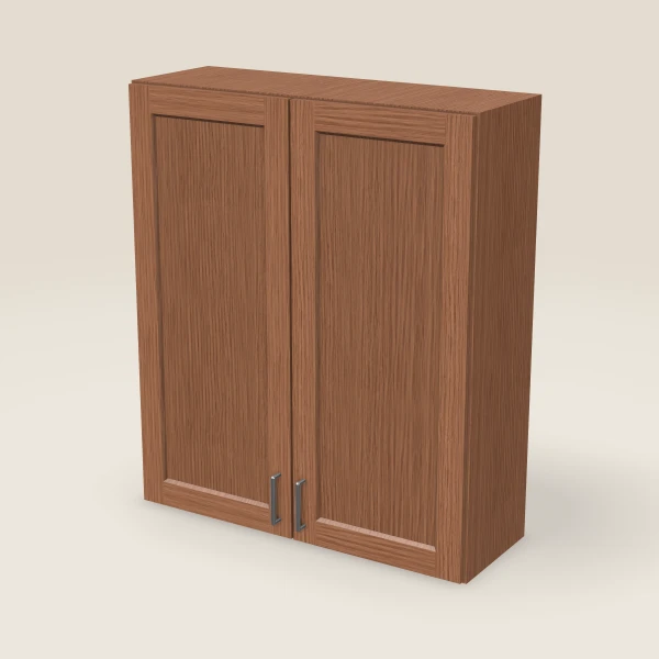 36" Wall Cabinet — 42" High, Double Door — Woodland Brown, 3D picture