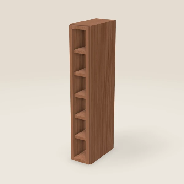 6" Wall Cube — 36" High, 6 Cubes — Woodland Brown, 3D picture